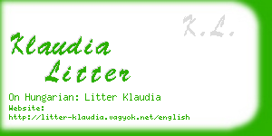 klaudia litter business card